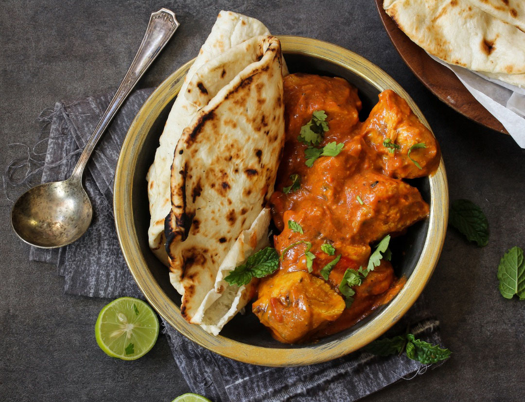 Wurzpott Curry Recipes | Wurzpott Curry Butter Chicken with Naan Bread