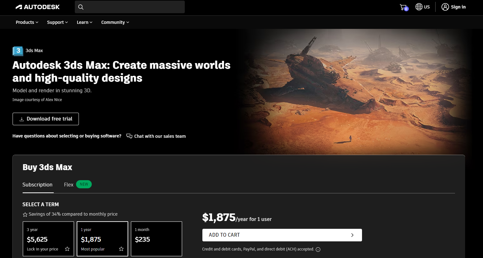 3DS Max by Autodesk homepage.