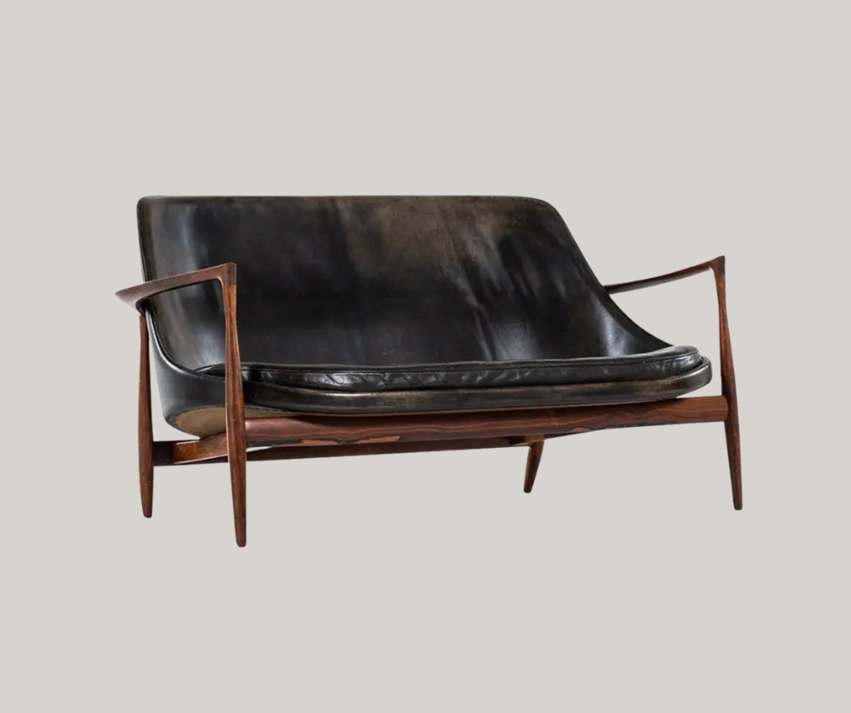 black leather sofa in just the right place