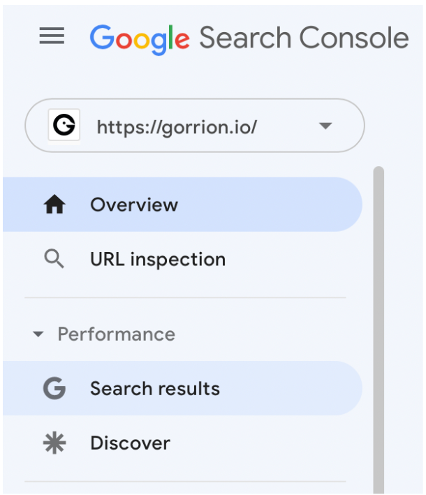 Path to the page performance panel in Google Search Console.