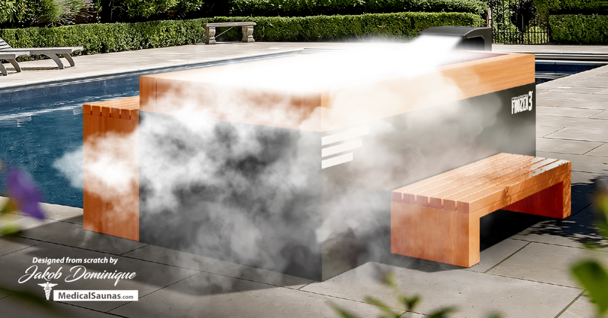 An image of a Medical Frozen™ ice bath for a back yard sauna and cold plunge.