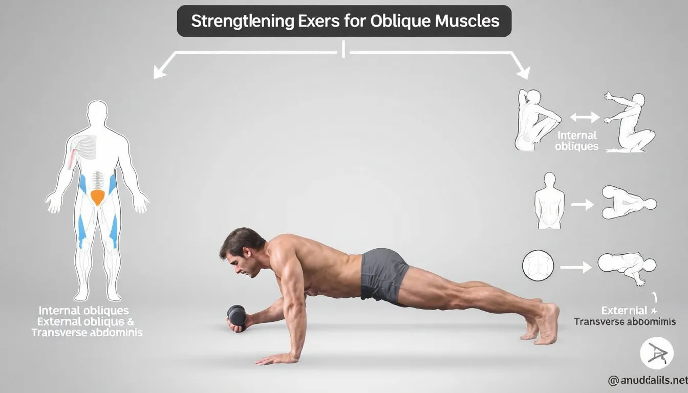 A fitness instructor demonstrating strengthening exercises for oblique muscles.