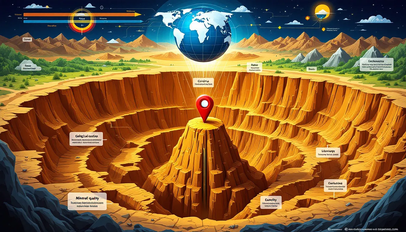 An infographic detailing the value of mineral rights, including factors that influence their worth.