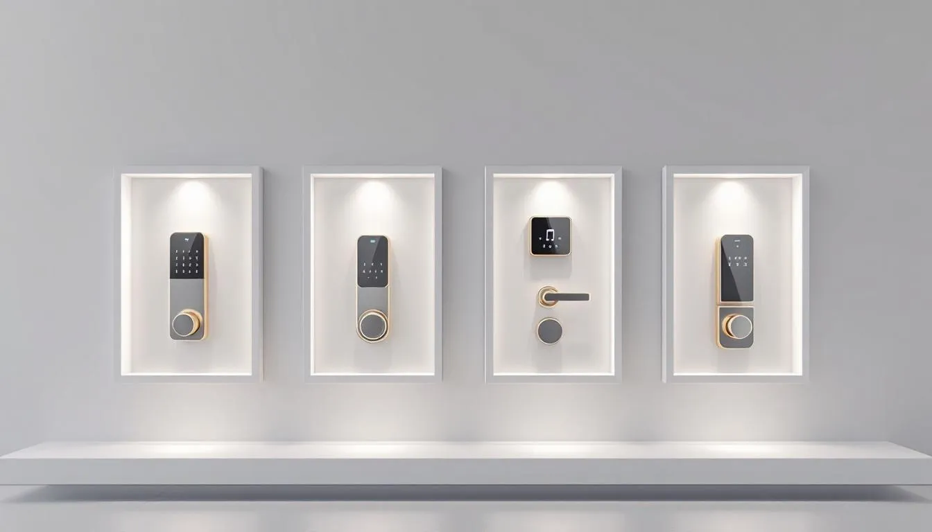 Understanding smart lock needs for hotels and offices, showcasing various smart locks.