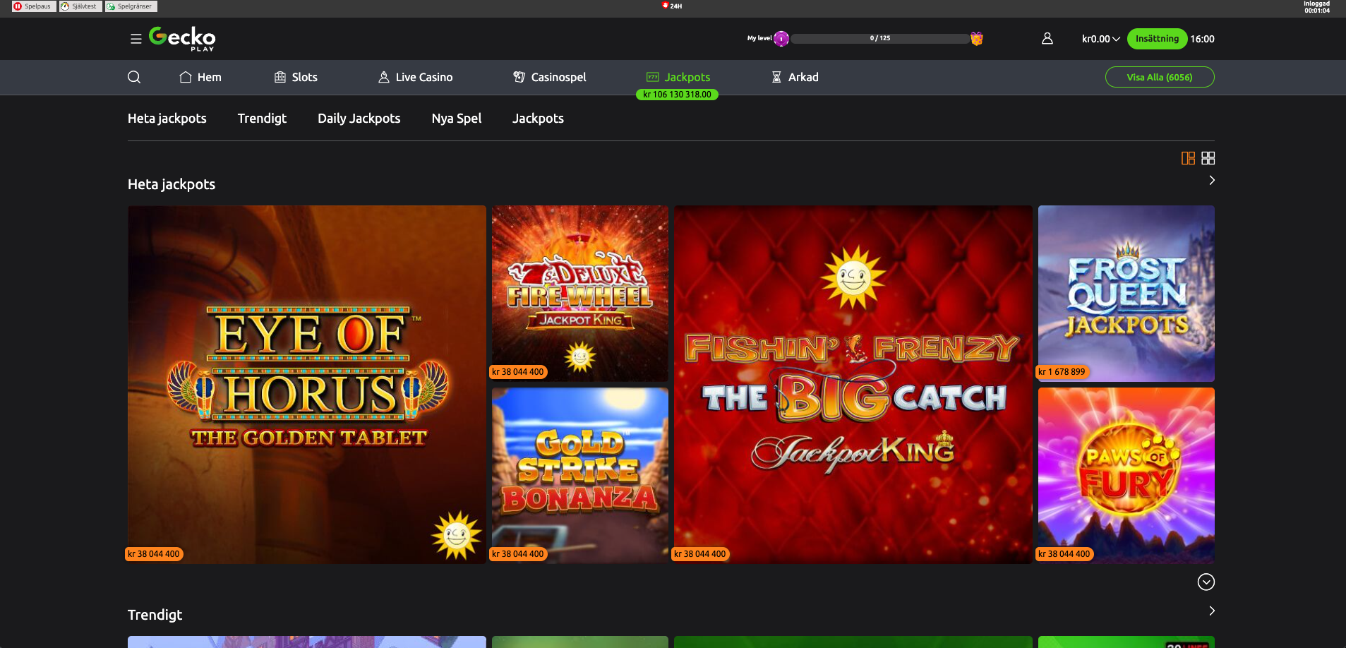 geckoplay jackpottar - spela ansvarsfullt