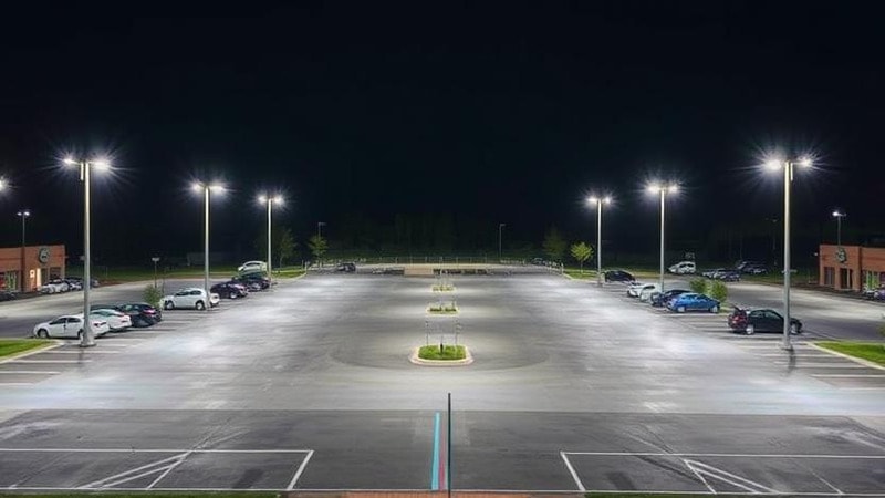 Omnidirectional Lighting Distribution in parking lot