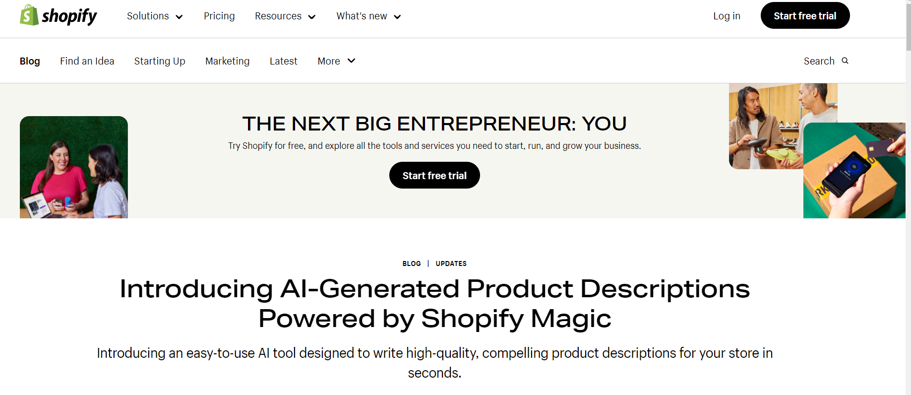 Shopify Magic uses AI for product descriptions