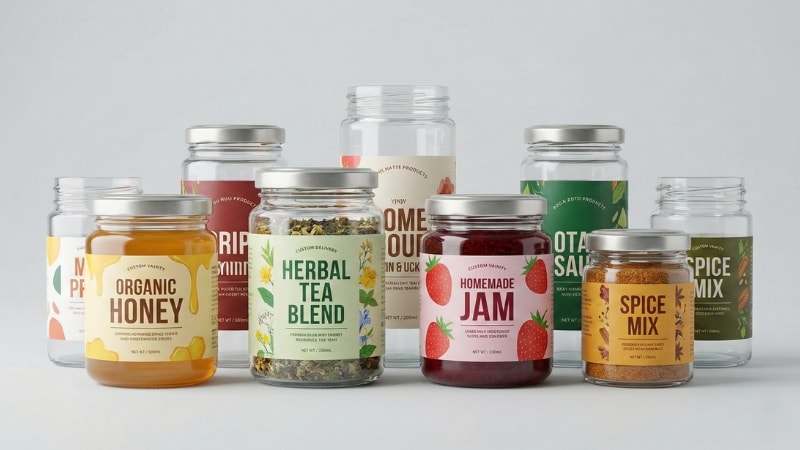 jars are labled using printed vinyl