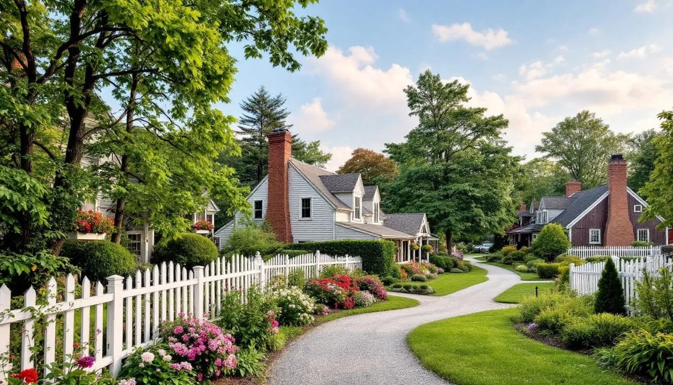 A scenic view of Westbrook CT neighborhoods showcasing homes and greenery.