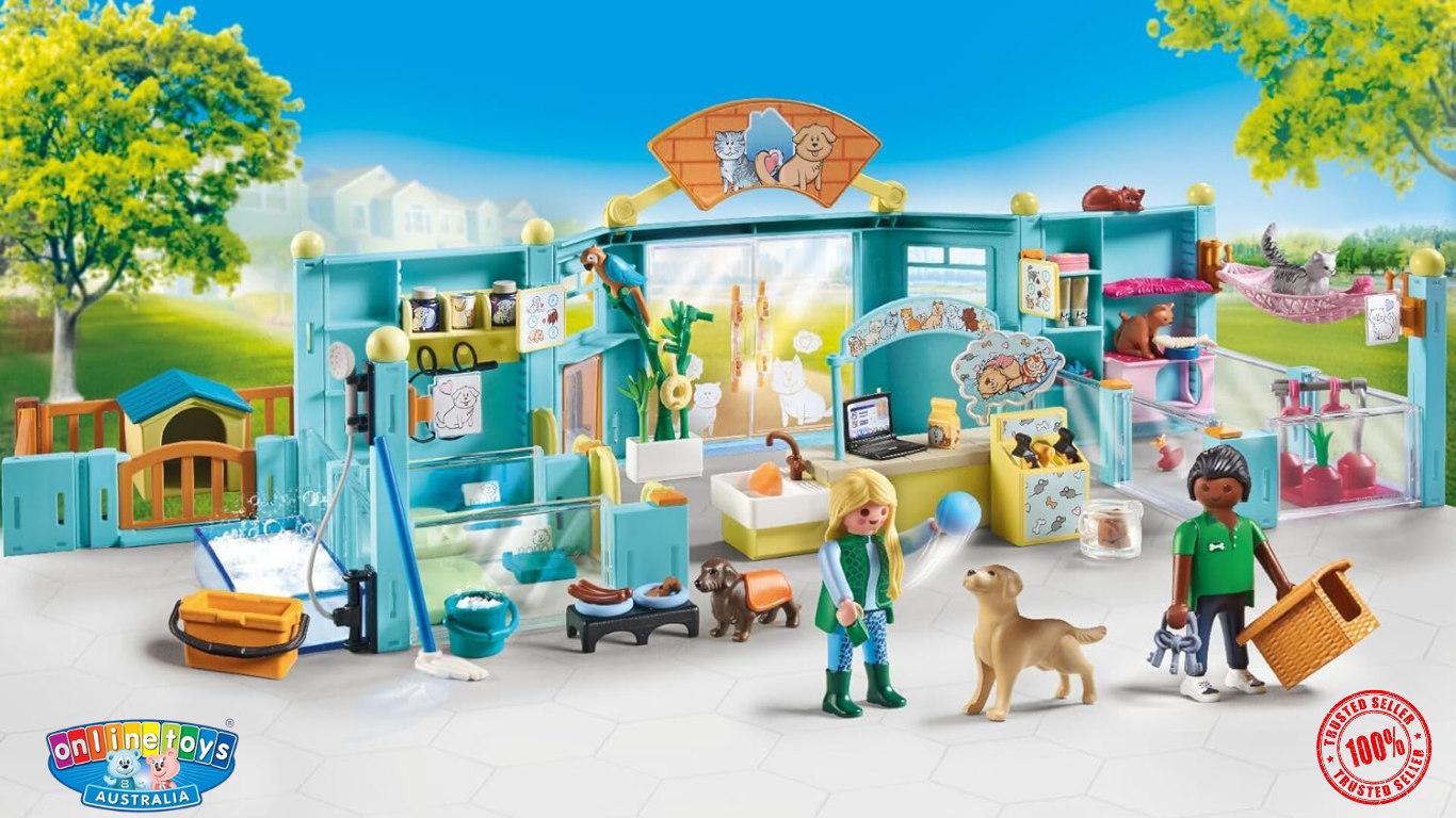 Playmobil Animal Hotel – MyLife 71742 Pet Care Playset (191 Parts)