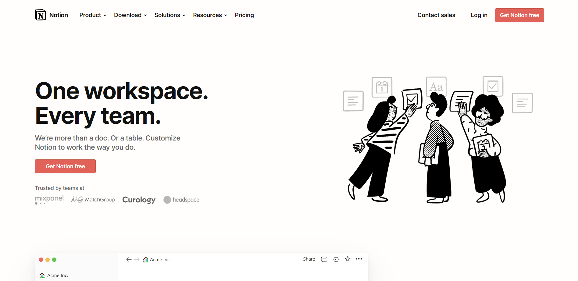 Notion's homepage