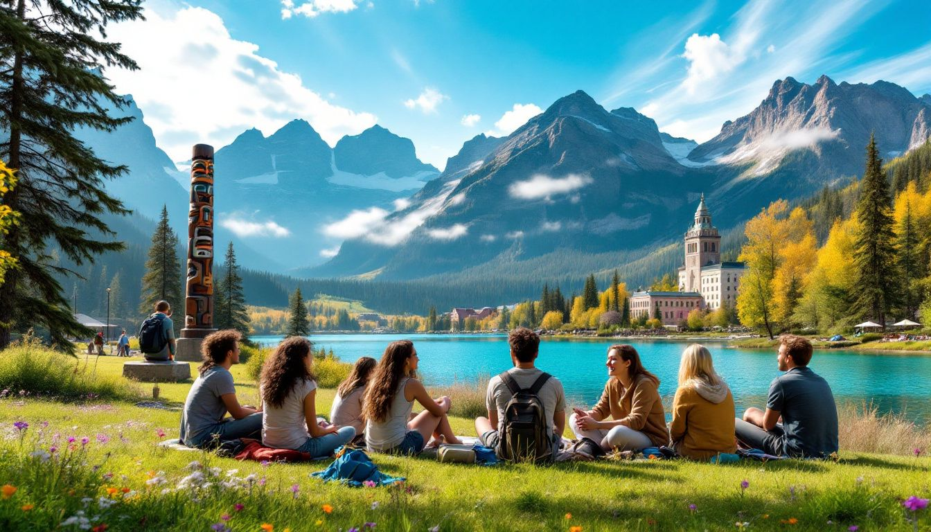 Un groupe d'étudiants internationaux discutant de leurs expériences d'études au Canada.