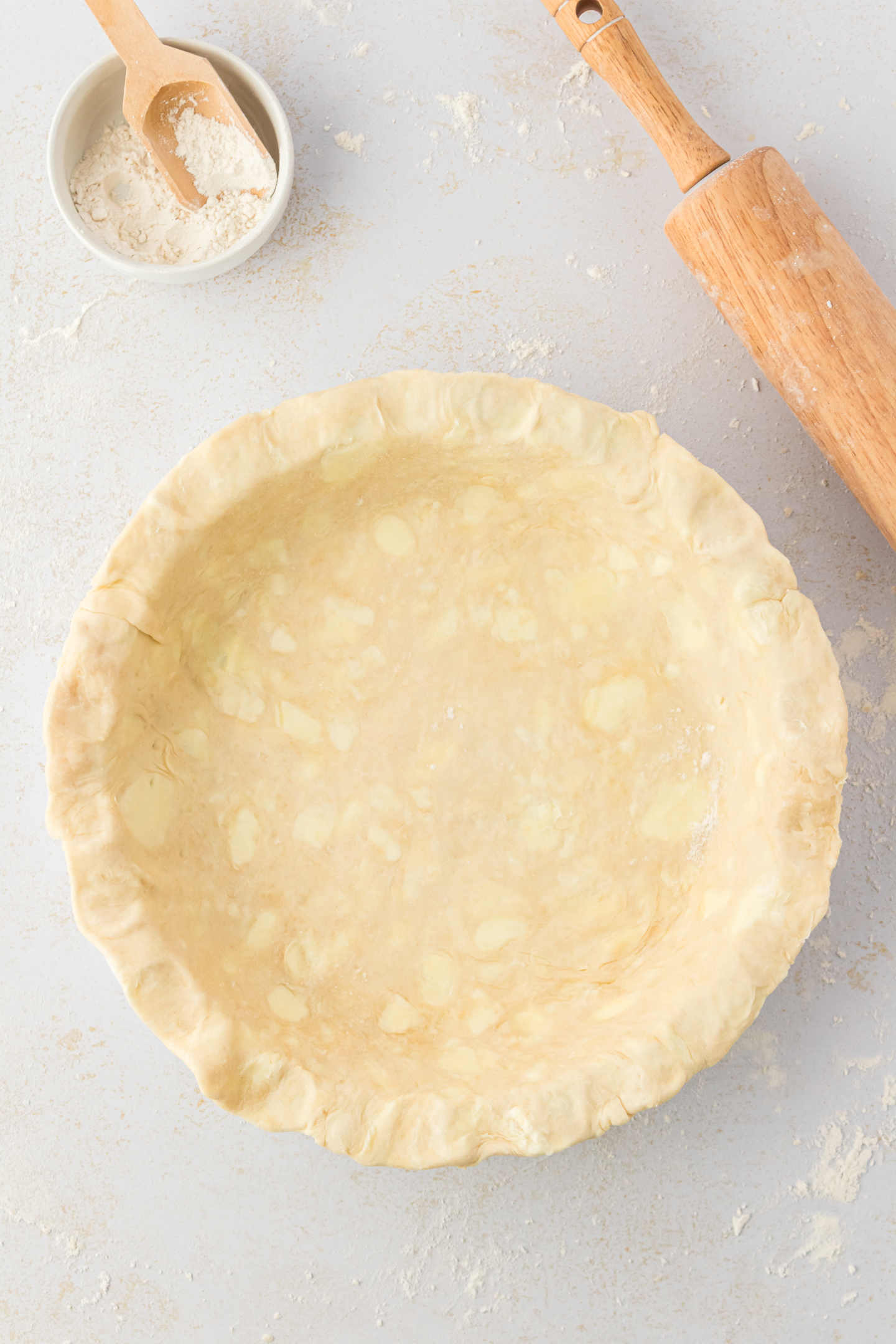 pie dough in pie pan