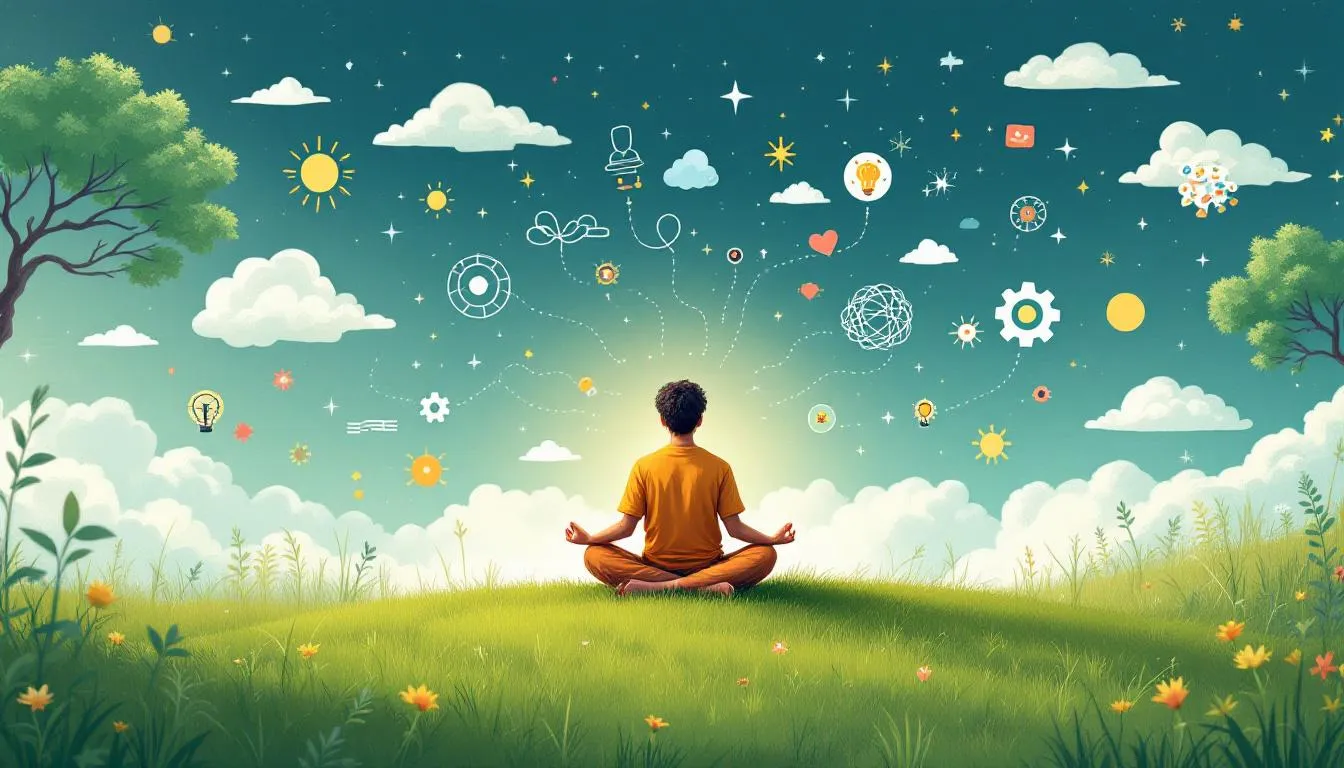 A person meditating in a peaceful environment, representing mental health conditions and the search for clarity.