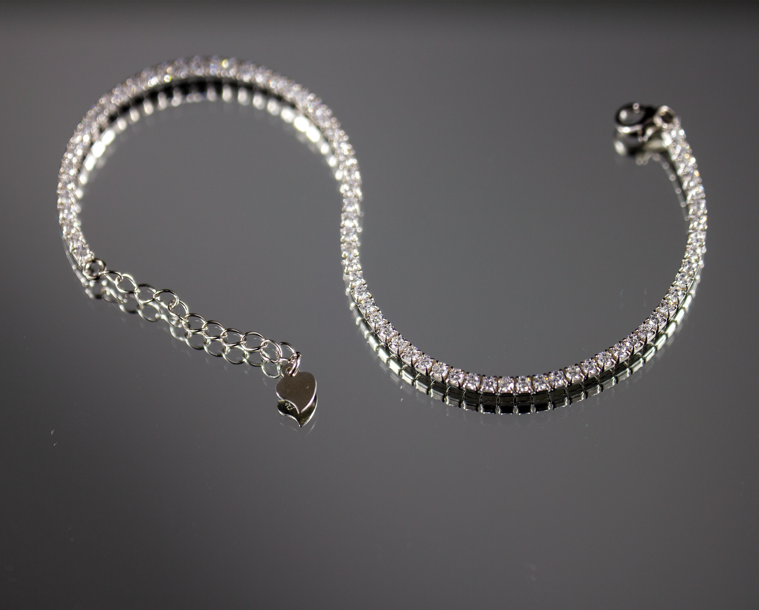 sterling silver tennis bracelet by Lucy Nash