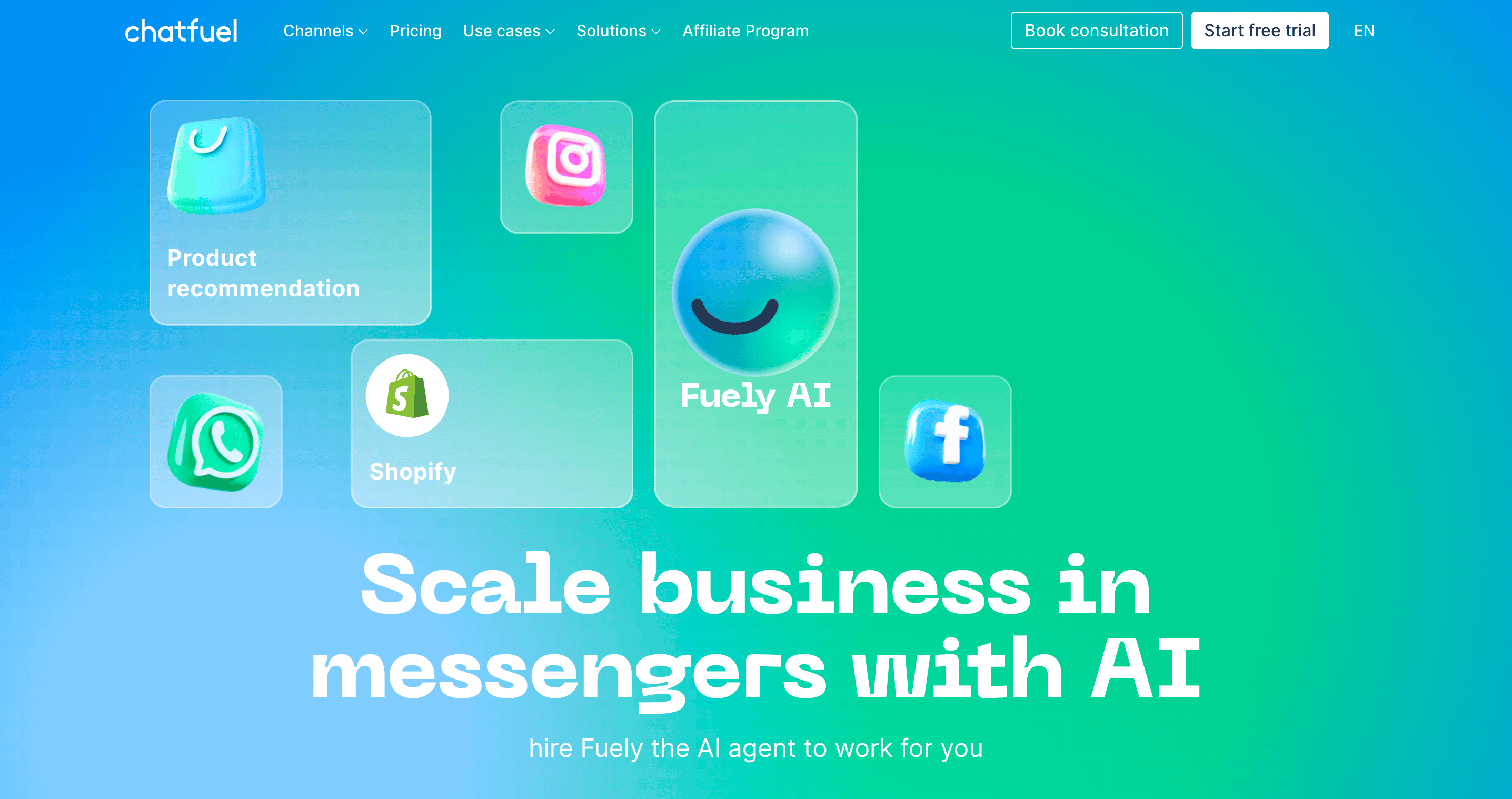 Chatfuel AI agent for your social media channels