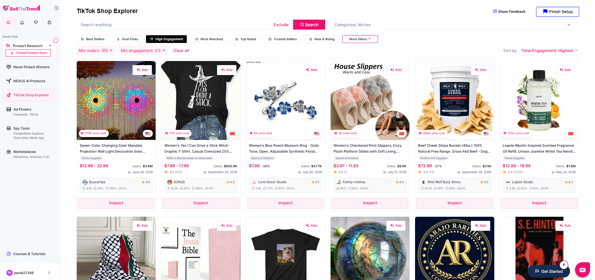 Sell The Trend High Engagement products screenshot.