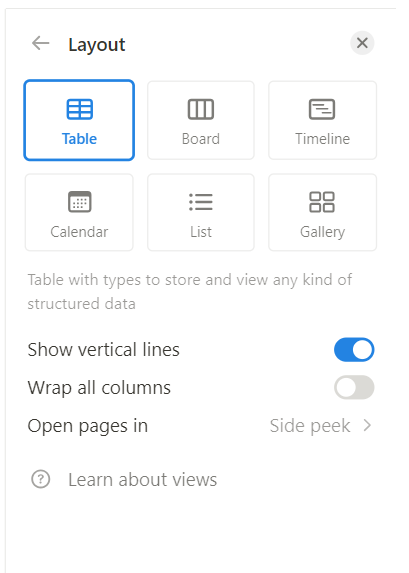 gantt chart table view