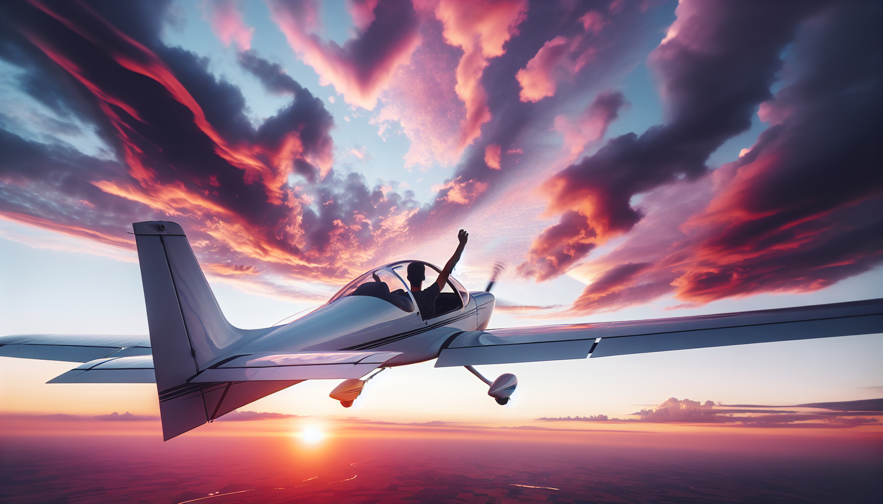 A light sport aircraft flying in the sky