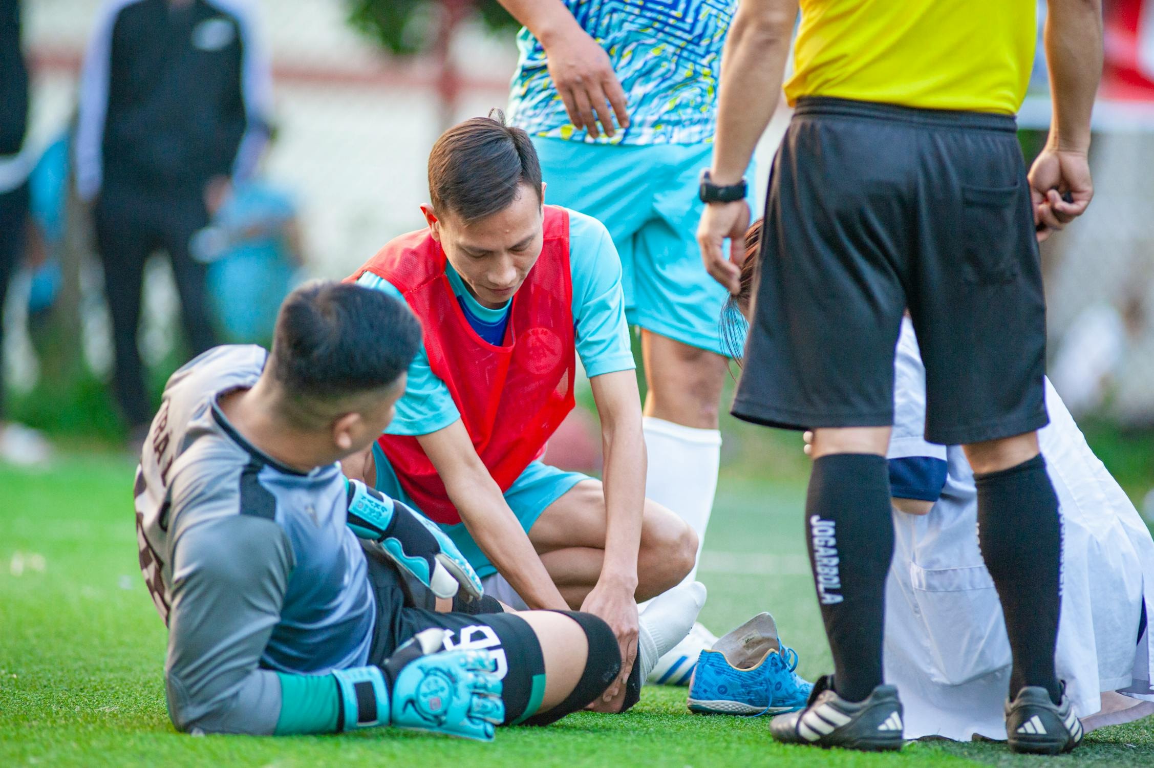Injured footballer