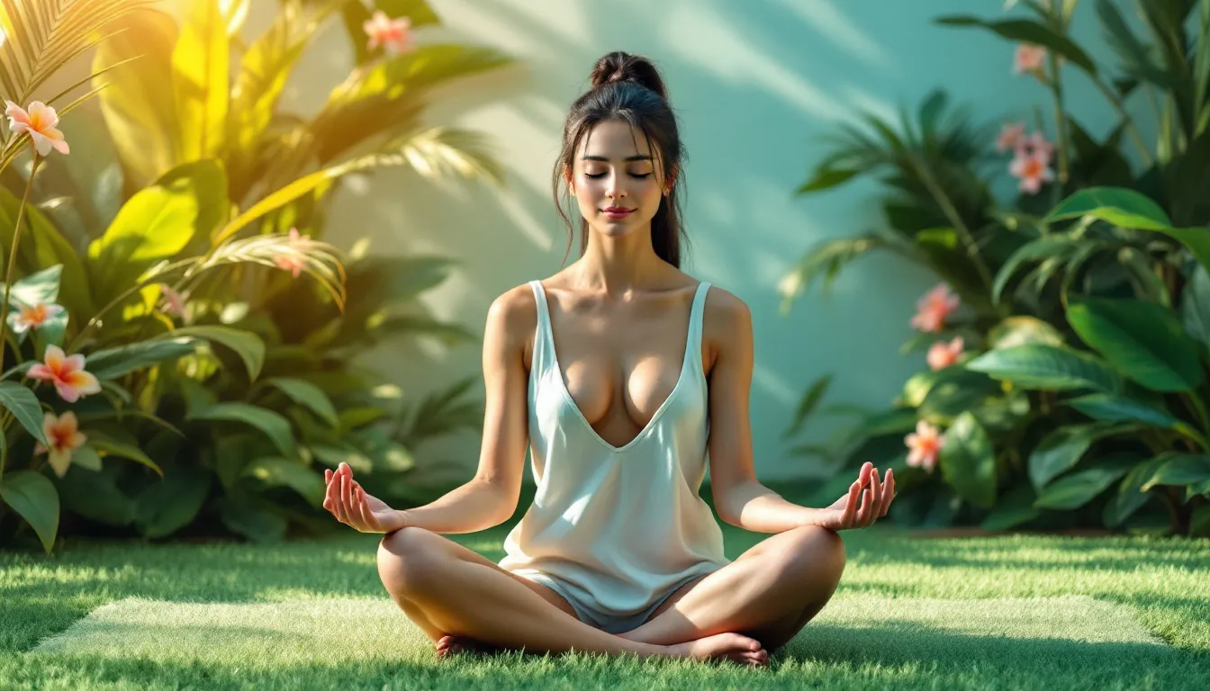 An individual practicing breathwork in a serene Bali setting, highlighting the physical benefits.
