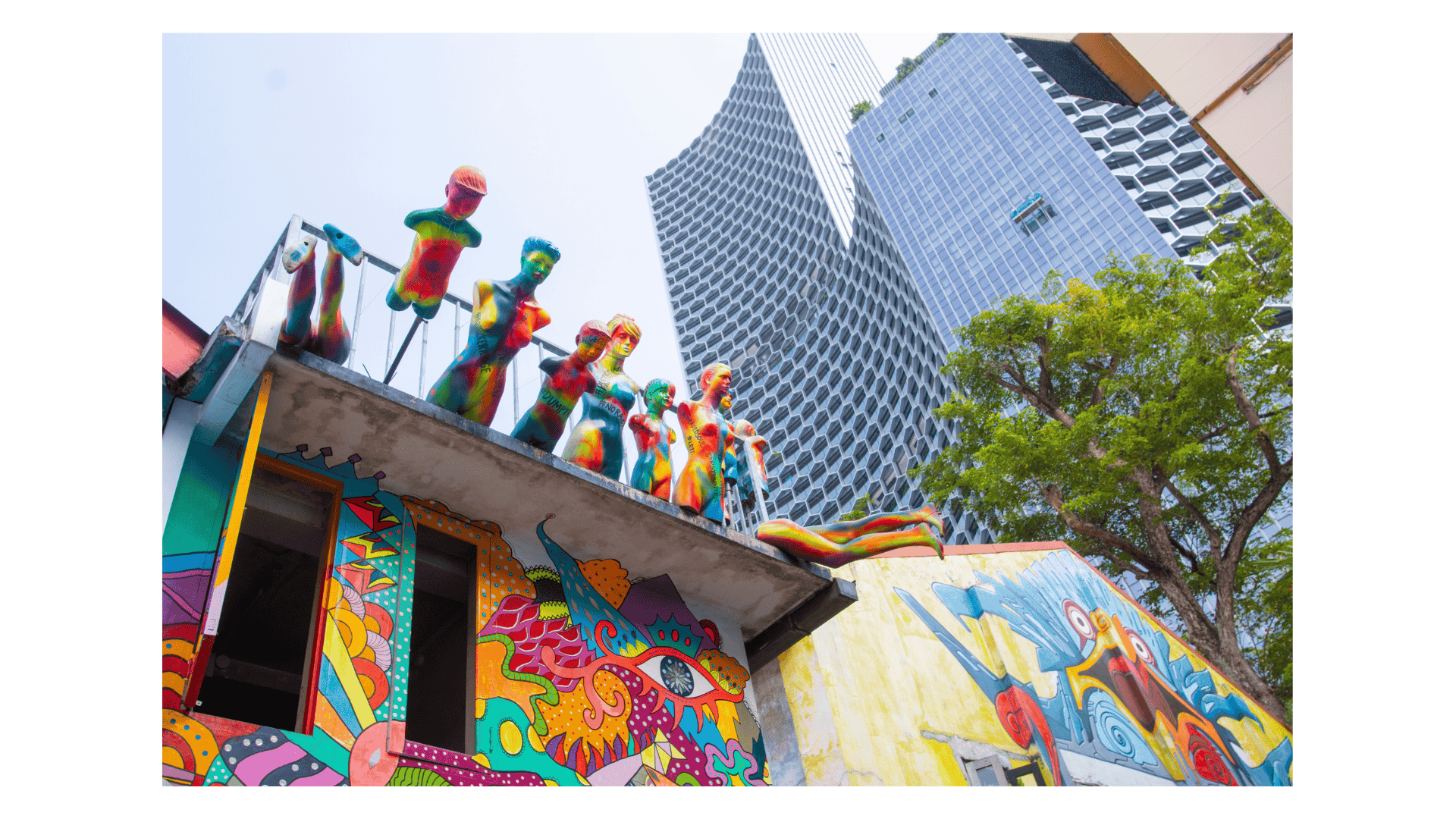 status in Singapore artefact in coloured painted colourful 