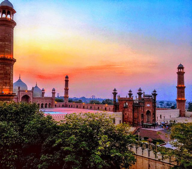 mosque, scenery, sunset