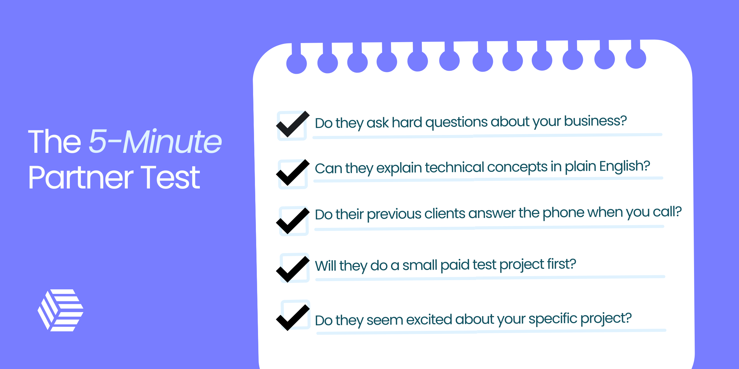 Checklist infographic for evaluating a software development outsourcing partner, helping businesses choose a reputable outsourcing company with proven project management practices and technical expertise for successful software projects.