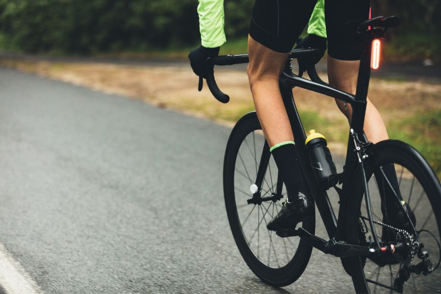 a cyclist riding