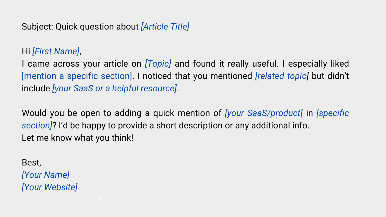 reaching out for niche edits service