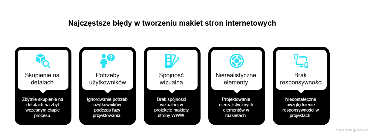 Najczęstsze błędy w tworzeniu makiet stron internetowych