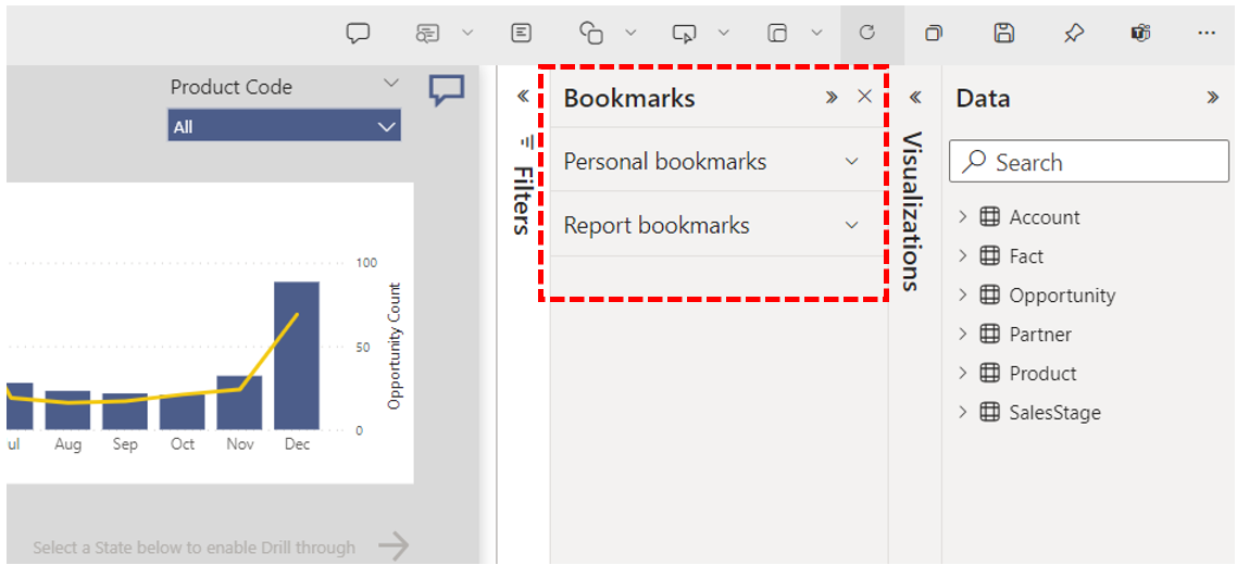 Personal and report bookmarks in Power BI service