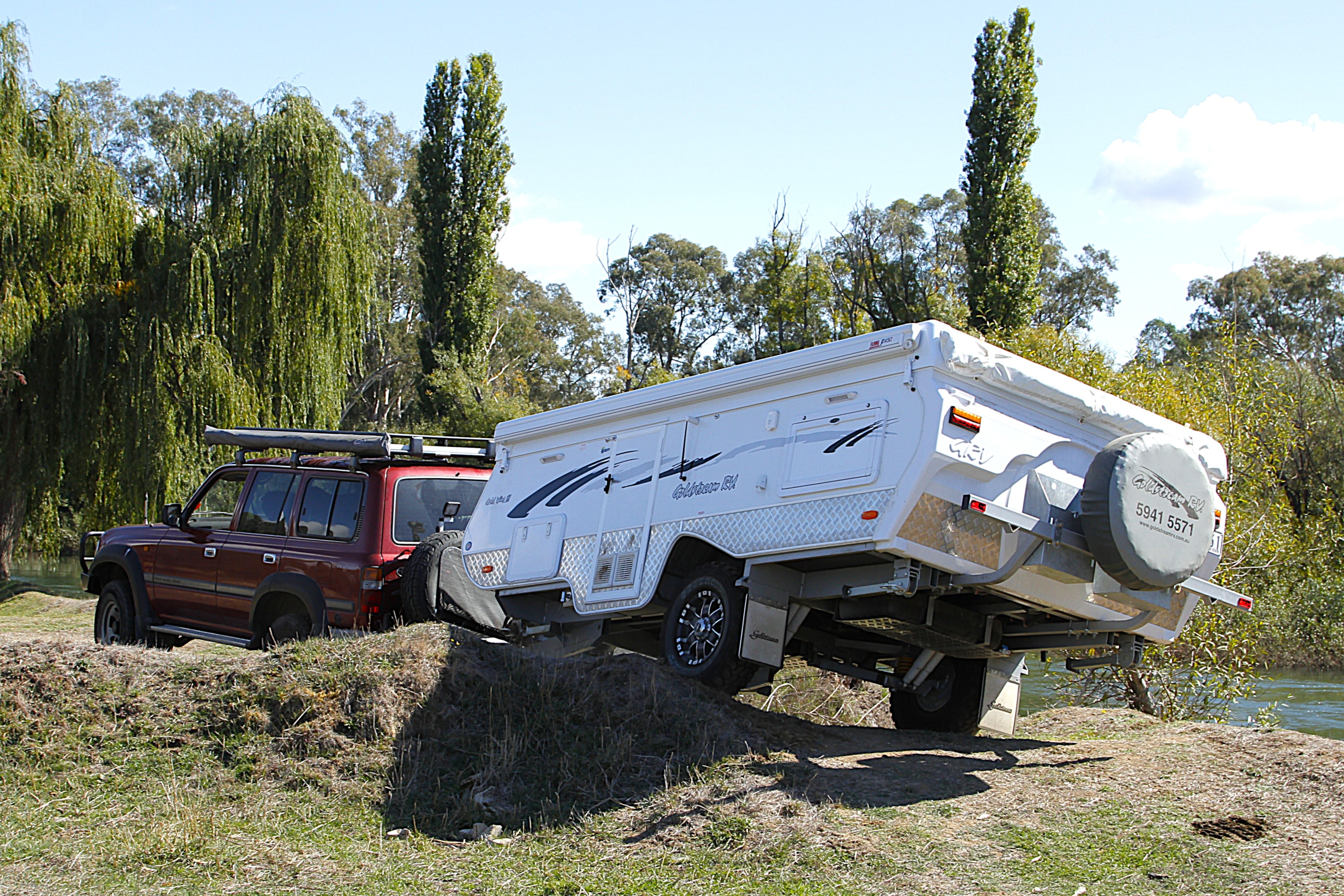 Goldstream are very well respected in the RV industry, with this one showing off its independent suspension.