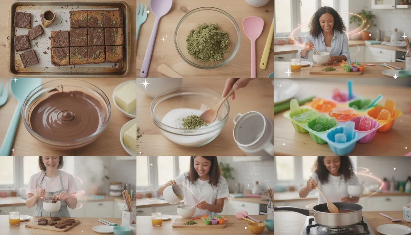 Beliebte Rezepte für Cannabis Edibles wie Hasch Brownies und Gummibärchen.