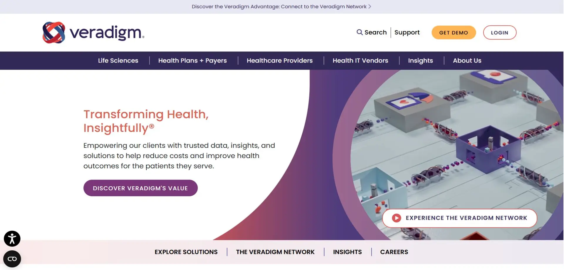 Homepage of Veradigm website