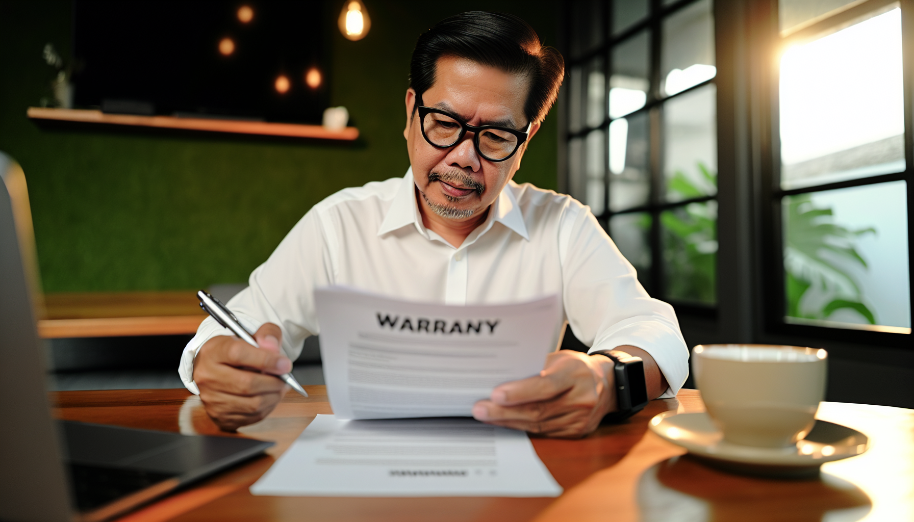 A person reviewing warranty documents for a powersports vehicle