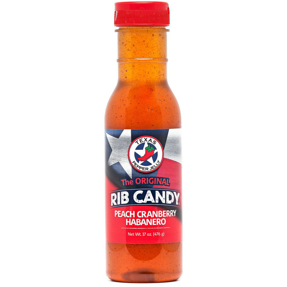 Texas Pepper Jelly Peach Cranberry Habanero Rib Candy - 17oz Bottle