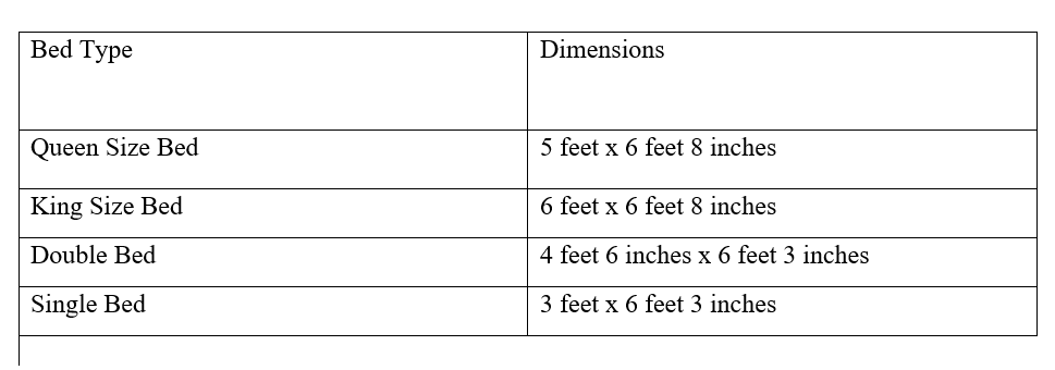 Bed Size Dimensions