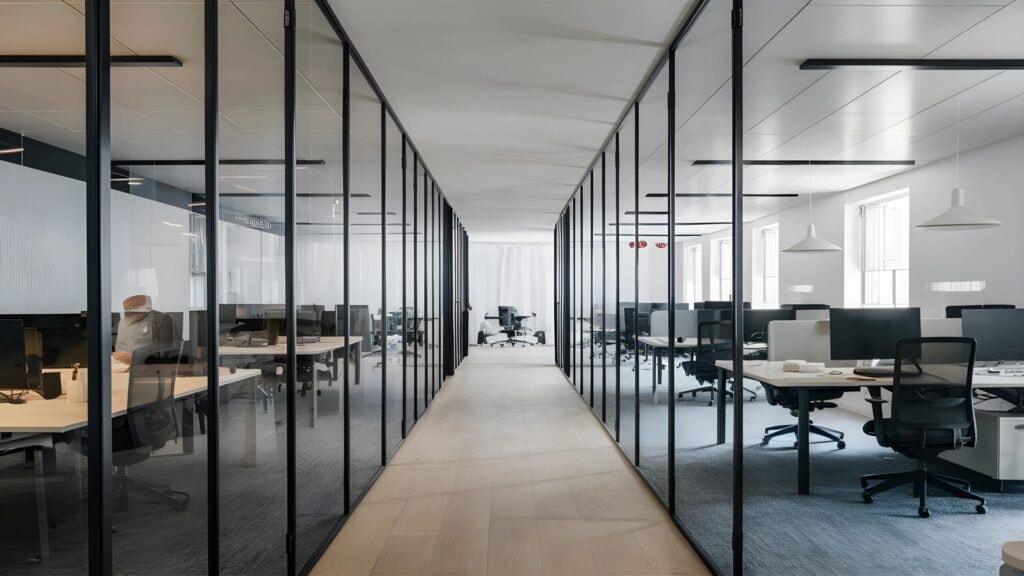 acoustic glass in an office