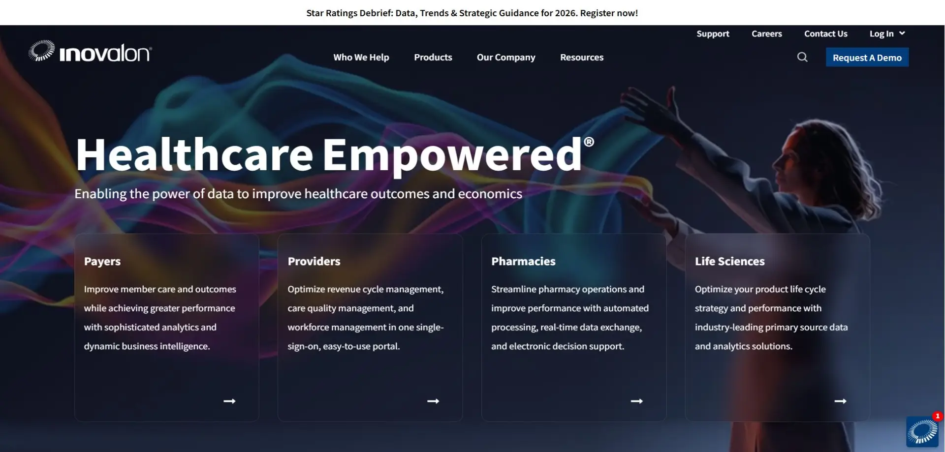 Homepage of Inovalon website