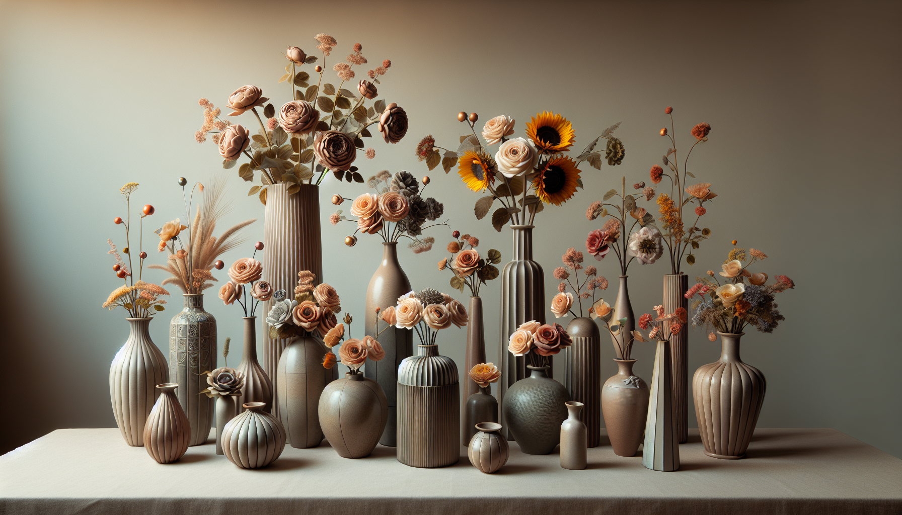 Different vase shapes for flower arrangements