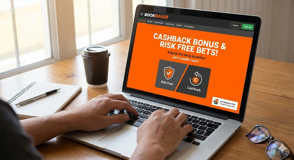 Cashback bonus en risk free bet bij een Nederlandse bookmaker – uitleg over gratis weddenschap, voorwaarden zoals minimale storting en minimale odds, en wanneer eventuele winsten worden uitbetaald in het sportsbook.