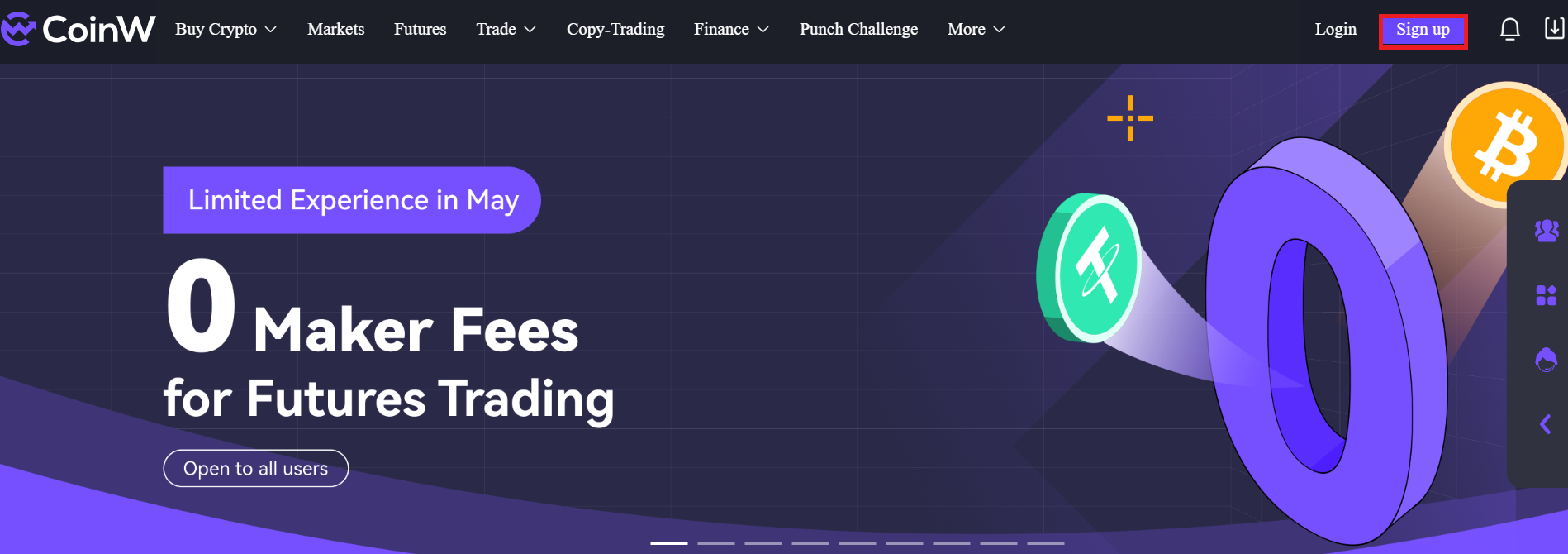 Coinw- High trading volume 