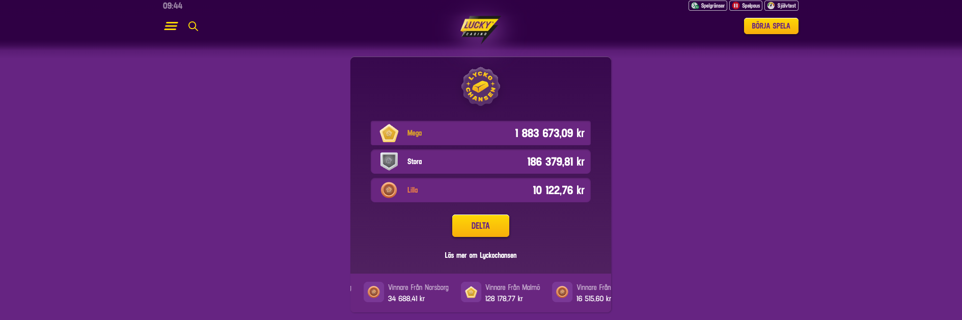 lucky casino lyckochansen
