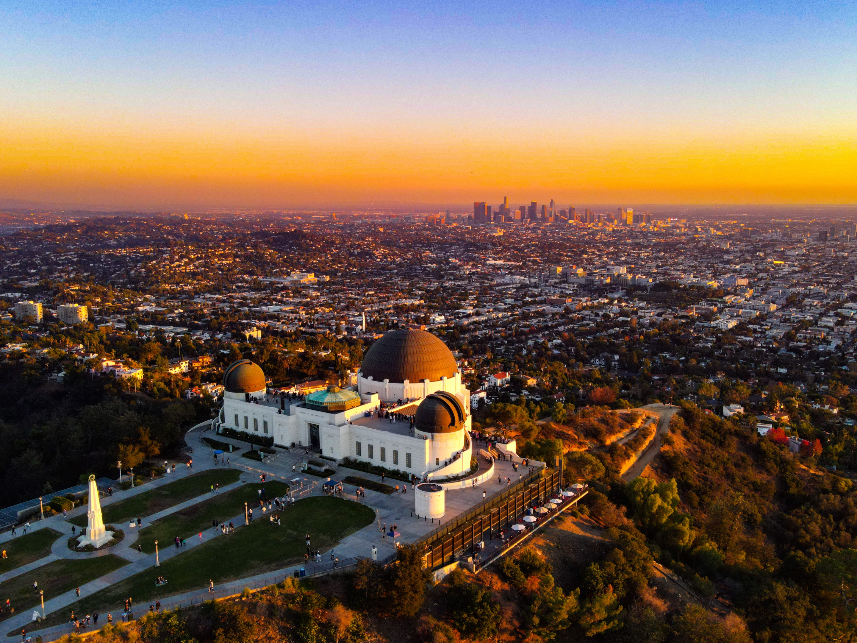Aerial view of the Griffith Observatory in Los Angeles. Photo by Nils