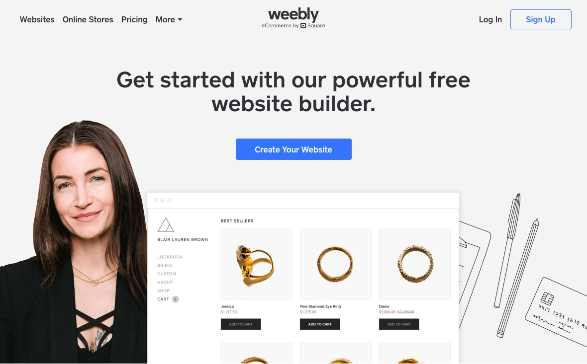Weebly hero section