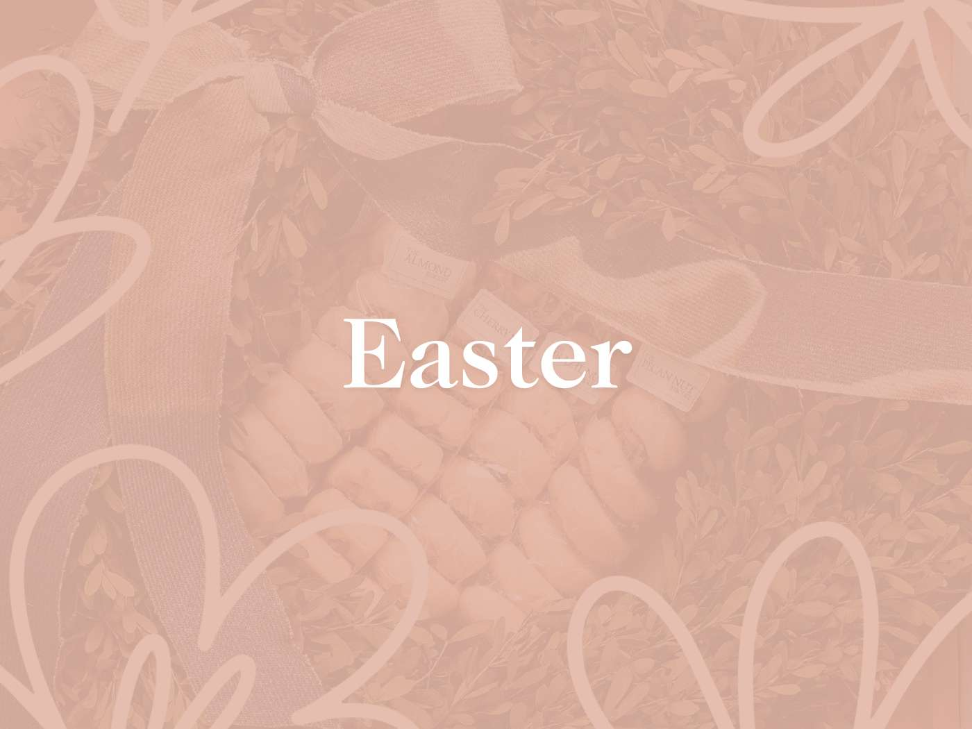Easter-themed promotional image with pastel tones and decorative elements, part of the Easter Collection offered by Fabulous Flowers and Gifts.