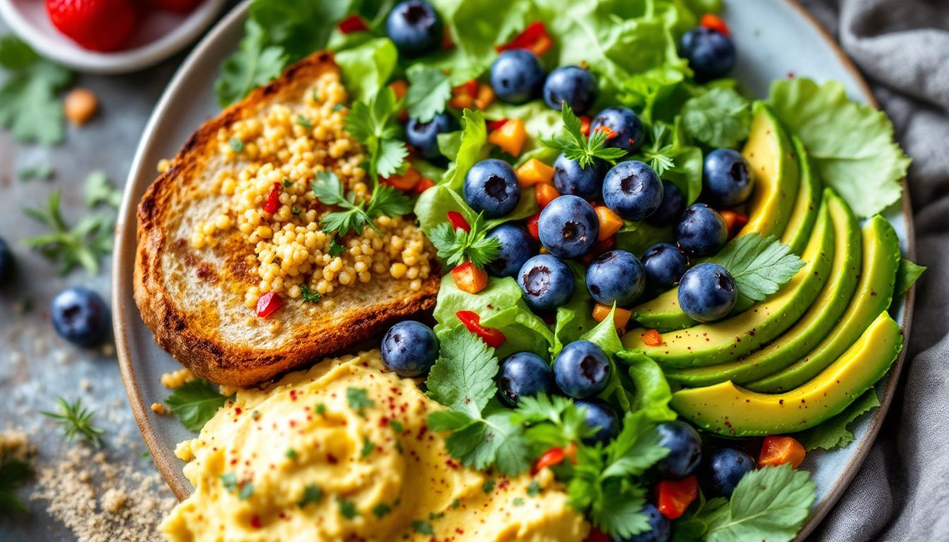 A colorful plate of nutritious food representing a healthy diet.