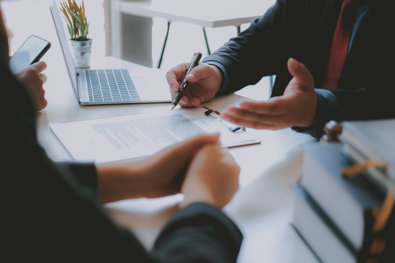 Broker sharing a list of past clients and testimonials.