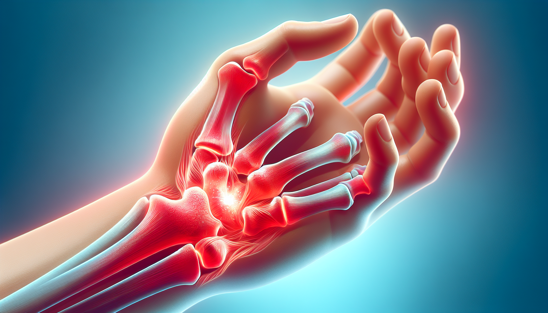 Illustration of inflamed wrist joint